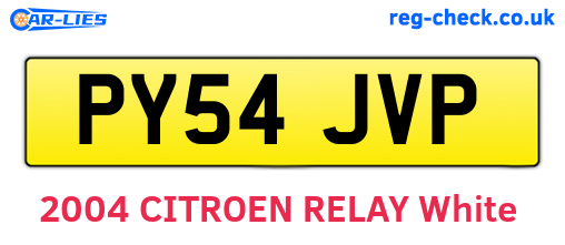 PY54JVP are the vehicle registration plates.