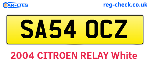 SA54OCZ are the vehicle registration plates.