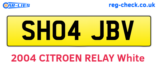 SH04JBV are the vehicle registration plates.