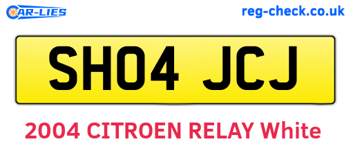 SH04JCJ are the vehicle registration plates.