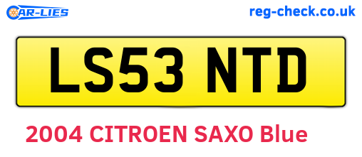 LS53NTD are the vehicle registration plates.