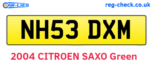NH53DXM are the vehicle registration plates.