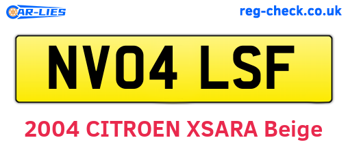 NV04LSF are the vehicle registration plates.