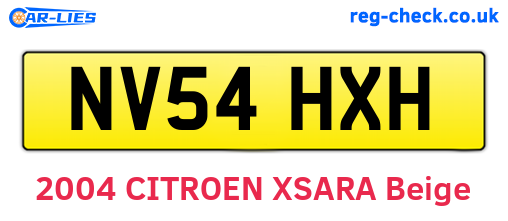 NV54HXH are the vehicle registration plates.