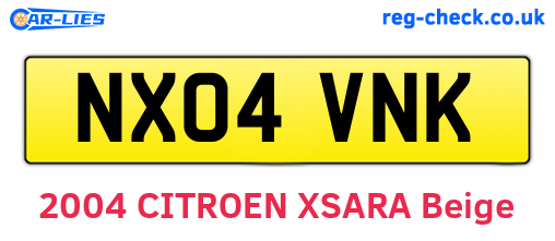 NX04VNK are the vehicle registration plates.