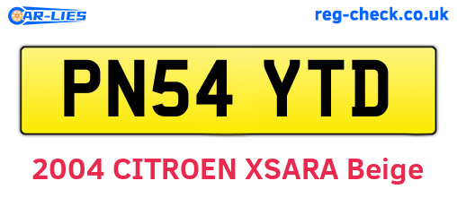 PN54YTD are the vehicle registration plates.