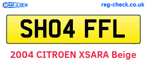 SH04FFL are the vehicle registration plates.