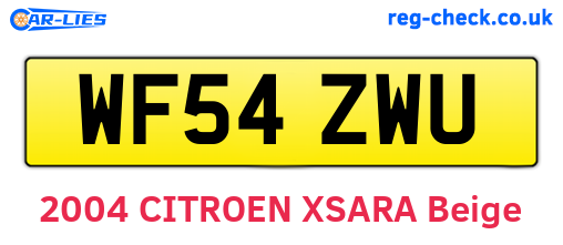 WF54ZWU are the vehicle registration plates.