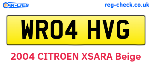 WR04HVG are the vehicle registration plates.