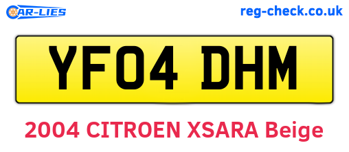 YF04DHM are the vehicle registration plates.