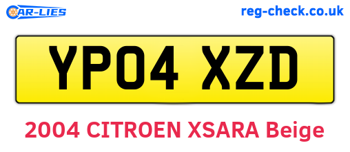 YP04XZD are the vehicle registration plates.