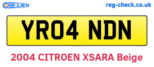 YR04NDN are the vehicle registration plates.