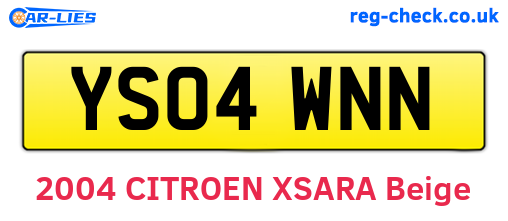 YS04WNN are the vehicle registration plates.