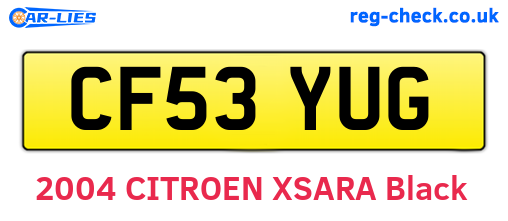 CF53YUG are the vehicle registration plates.