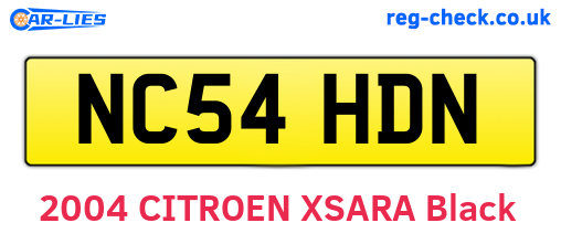 NC54HDN are the vehicle registration plates.