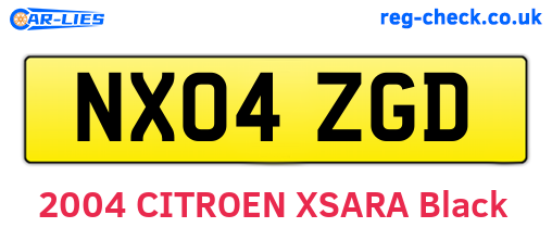 NX04ZGD are the vehicle registration plates.
