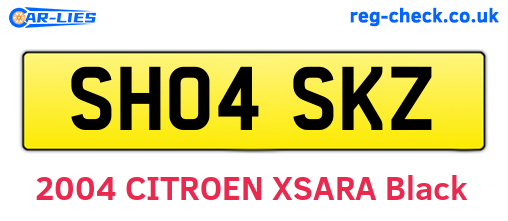 SH04SKZ are the vehicle registration plates.