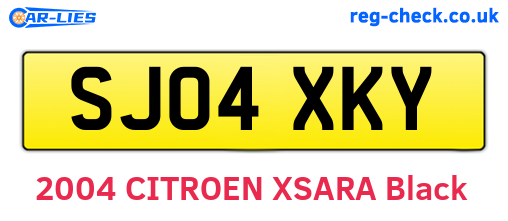 SJ04XKY are the vehicle registration plates.