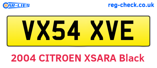 VX54XVE are the vehicle registration plates.