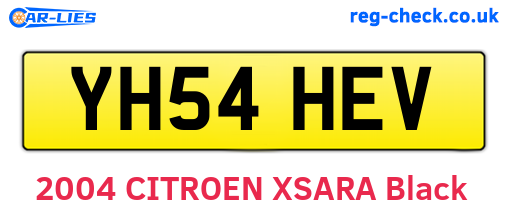 YH54HEV are the vehicle registration plates.