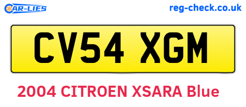 CV54XGM are the vehicle registration plates.