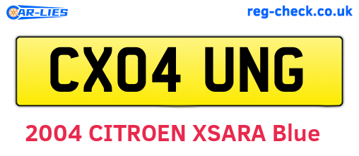 CX04UNG are the vehicle registration plates.