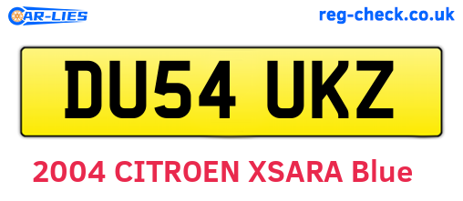 DU54UKZ are the vehicle registration plates.