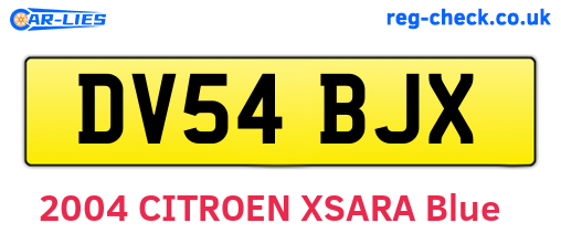 DV54BJX are the vehicle registration plates.