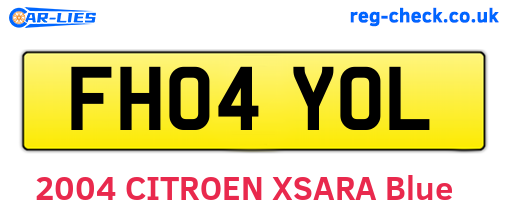 FH04YOL are the vehicle registration plates.