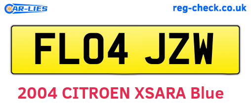 FL04JZW are the vehicle registration plates.