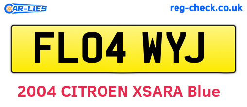 FL04WYJ are the vehicle registration plates.