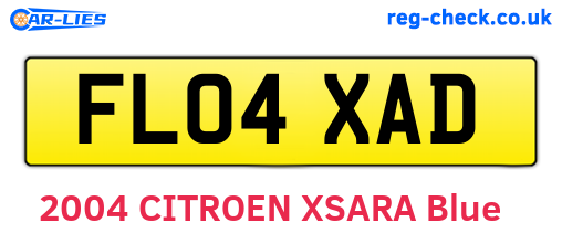 FL04XAD are the vehicle registration plates.