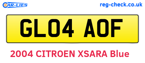 GL04AOF are the vehicle registration plates.