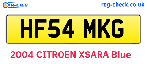 HF54MKG are the vehicle registration plates.