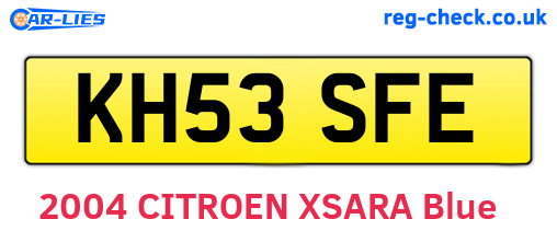 KH53SFE are the vehicle registration plates.