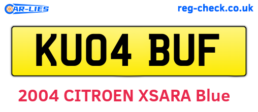 KU04BUF are the vehicle registration plates.