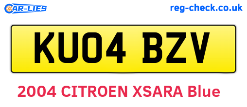KU04BZV are the vehicle registration plates.