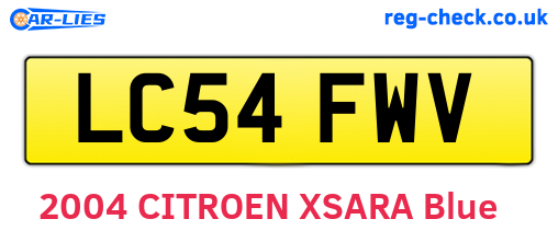 LC54FWV are the vehicle registration plates.