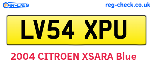 LV54XPU are the vehicle registration plates.