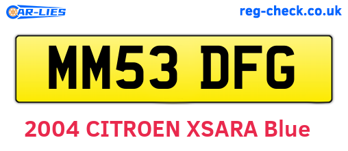 MM53DFG are the vehicle registration plates.