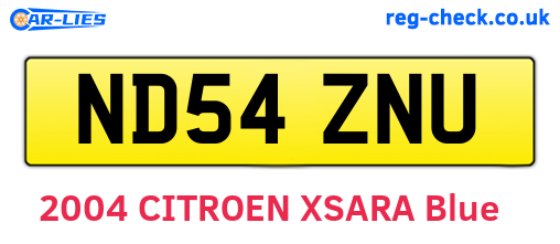 ND54ZNU are the vehicle registration plates.