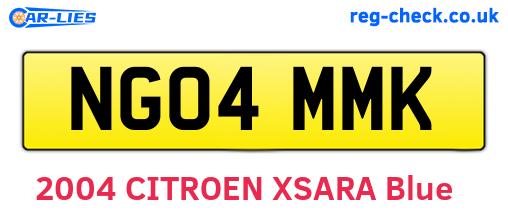 NG04MMK are the vehicle registration plates.