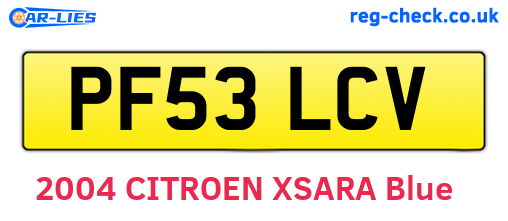 PF53LCV are the vehicle registration plates.
