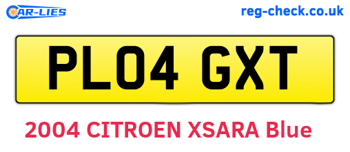 PL04GXT are the vehicle registration plates.