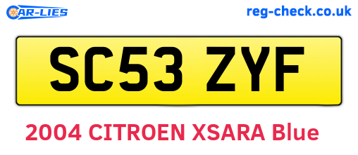 SC53ZYF are the vehicle registration plates.