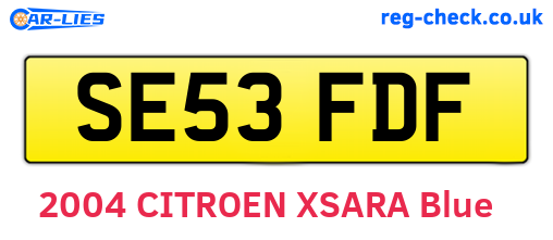 SE53FDF are the vehicle registration plates.