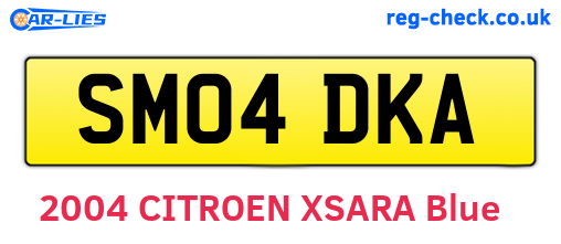 SM04DKA are the vehicle registration plates.