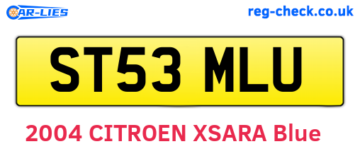 ST53MLU are the vehicle registration plates.