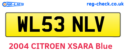 WL53NLV are the vehicle registration plates.