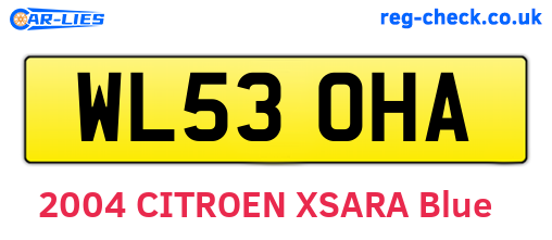 WL53OHA are the vehicle registration plates.